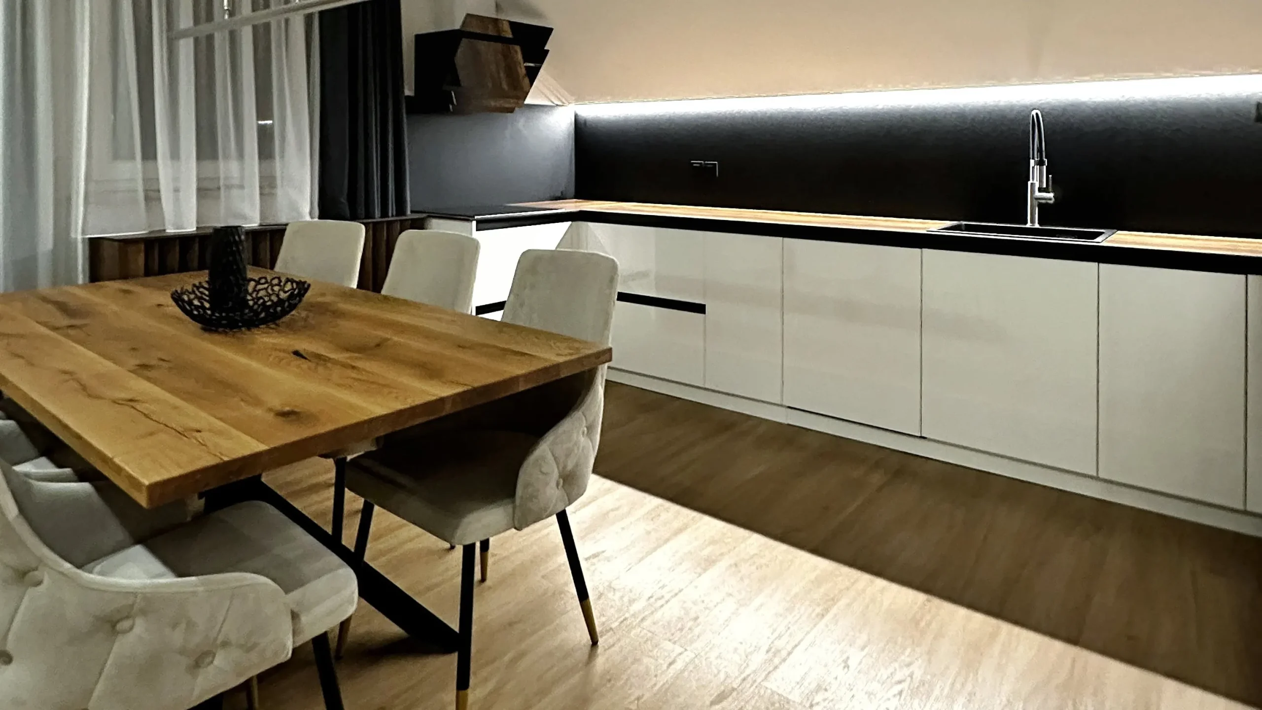 Elegant Contrast Kitchen